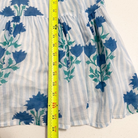 Oliphant Jaipur Blue Balloon Sleeve Floral Dress Large - Picture 11 of 14